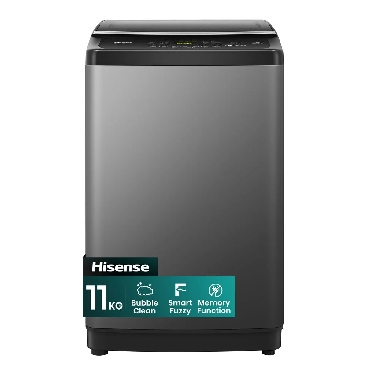 Hisense WT3K1123UB - Washing machine top-load 11kg, titanium crystal grey, full automatic